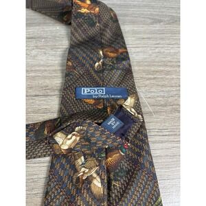 Vintage Polo Ralph Lauren Silk Tie Pheasant Duck Handmade USA